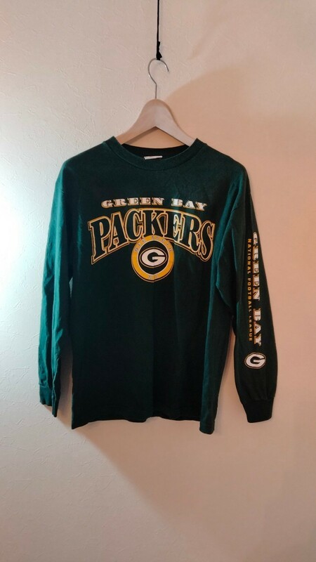  00年代 NFL Green Bay Packers グリーンベイ・パッカーズ ロングTシャツ US Mサイズ アメフト ロンT 長袖Tシャツ Lサイズ