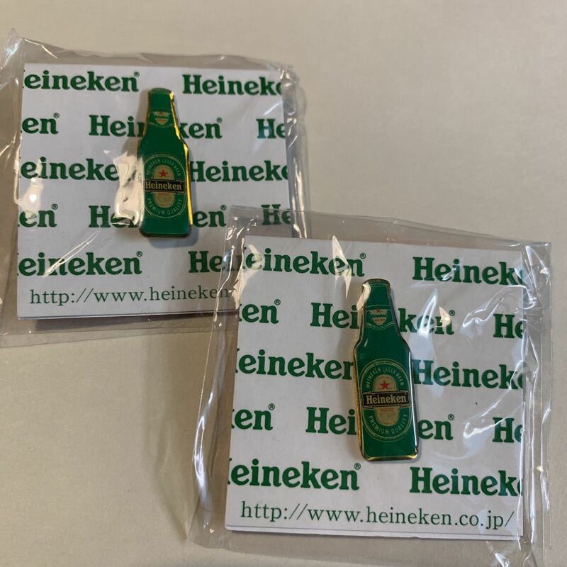 ハイネケン Heinekenピンズ 2個セット①[ボトルタイプ]未開封未使用美品 プロモーション用非売品 ビール ノベルティグッズ