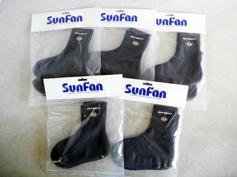 ●未使用 5足セット SUNFAN サンファン 2.5mm ユニセックス XＸＳサイズ ハイストレッチ ソックス　/ダイビング/サーフィン