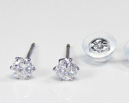 プラチナダイヤピアス・合計0.20カラット一粒ダイヤモンド7135/4月誕生石ダイヤ/送料無料