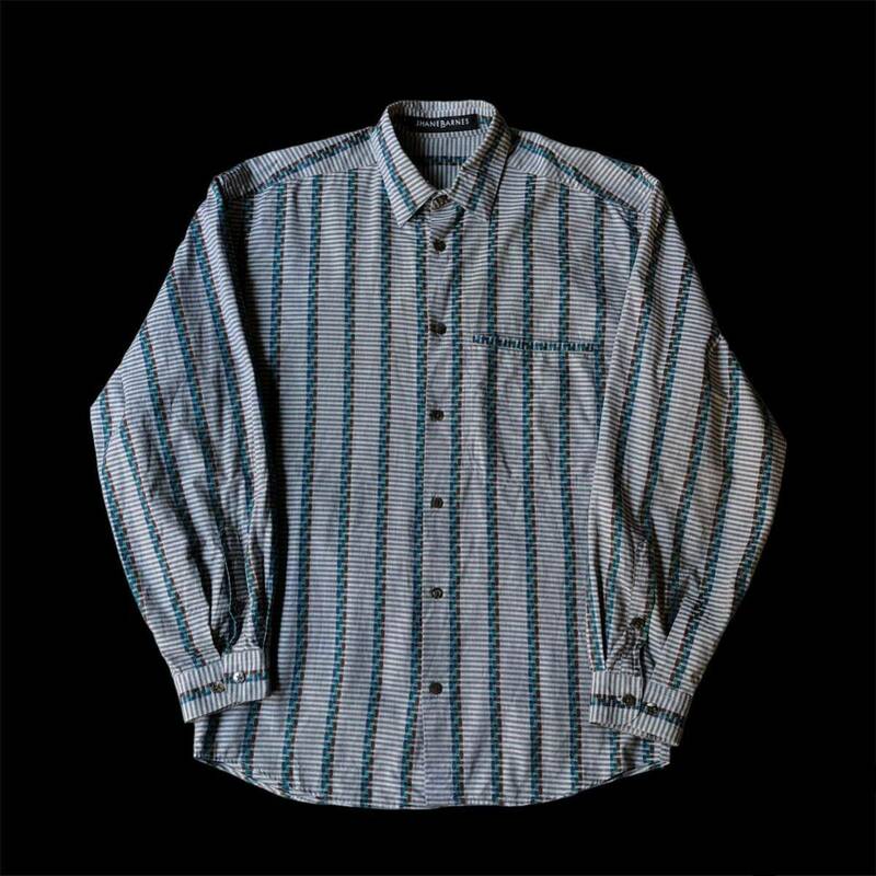 80〜90s Jhane Barnes Woven Pattern Cotton Long Sleeve Shirt 80年代 90年代 ジャーンバーンズ 織柄 コットン 長袖シャツ 幾何学模様