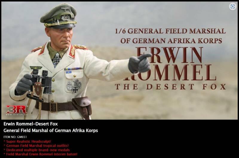 未開封新品/DID3R WW2 Erwin Rommel-Desert Fox General Field Marshal Afrika Korps WW2ドイツアフリカ軍団長エルヴィンロンメル砂漠の狐