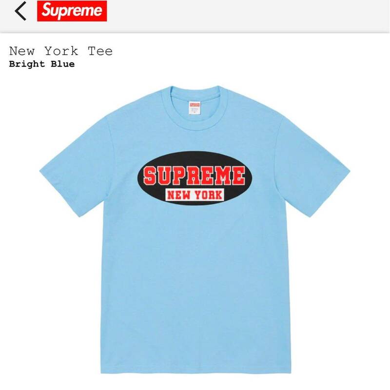 New York Tee Bright Blue サイズM シュプリーム Tシャツ Supreme ’23S/S Tee 