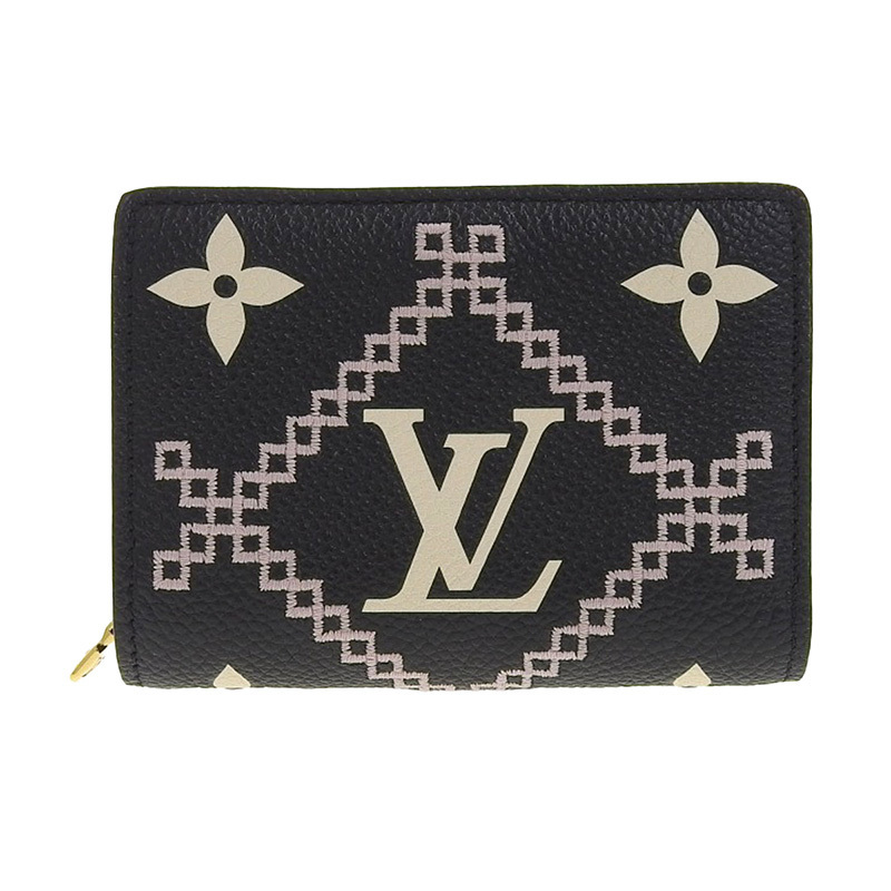 ルイヴィトン LOUIS VUITTON モノグラム・アンプラント ブロデリー ポルトフォイユ・クレア 財布 ノワール M81139 美品 新入荷 LV1239