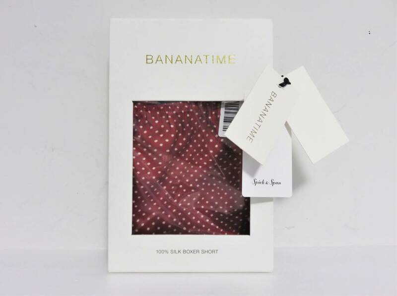 送料無料 定価2.3万 新品 BANANA TIME ドット シルク ボクサー ショーツ S レッド バナナタイム BANANATIME
