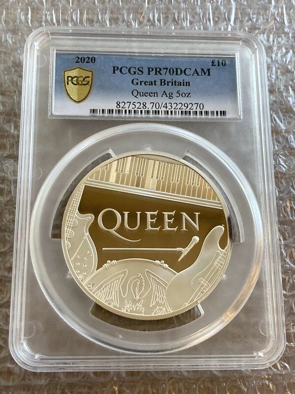 【世界で5枚 PCGS70鑑定】QUEEN 5oz ミュージック レジェンド クイーン 5オンス銀貨 シルバープルーフコイン 英国 イギリス ロイヤルミント