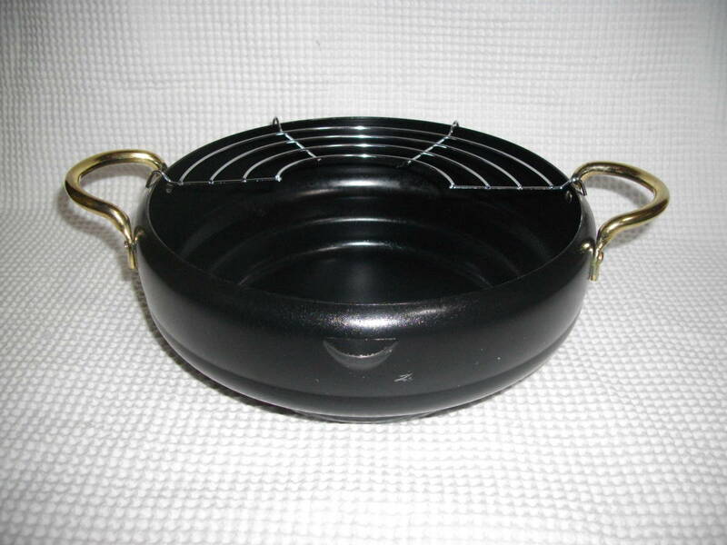 鉄製　アミ付　24㎝　両手天ぷら鍋　◆　