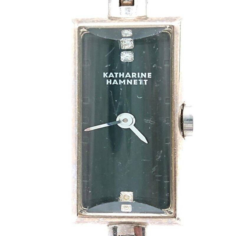 【電池切れ】KATHARINE HAMNETT キャサリンハムネット クォーツ 腕時計 黒文字盤 レディース
