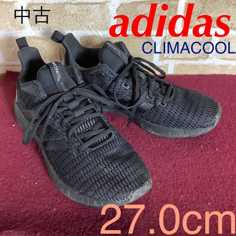 【売り切り!送料無料!】A-296 adidas!スニーカー！27.0cm!黒!メッシュアッパー!questarride cc m!クエスターライドクライマクール!中古!