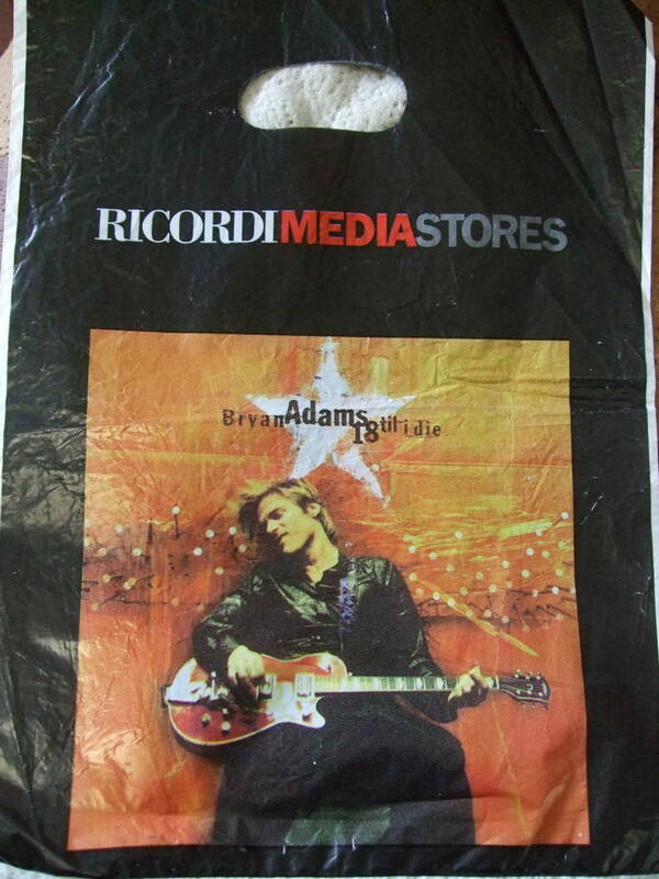 おまけ付★Bryan Adams★１８ till i die ジャケットプリント　ショップ袋　OPP袋　RICORDI ITALIA