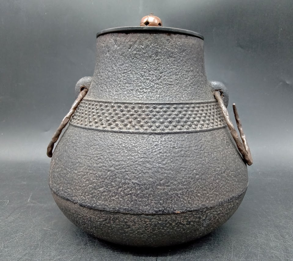 ▽ 茶釜 / 鶴首釜？ 茶道具 お茶道具 鉄製 コレクション インテリア 小物 骨董品 美術品 工芸品