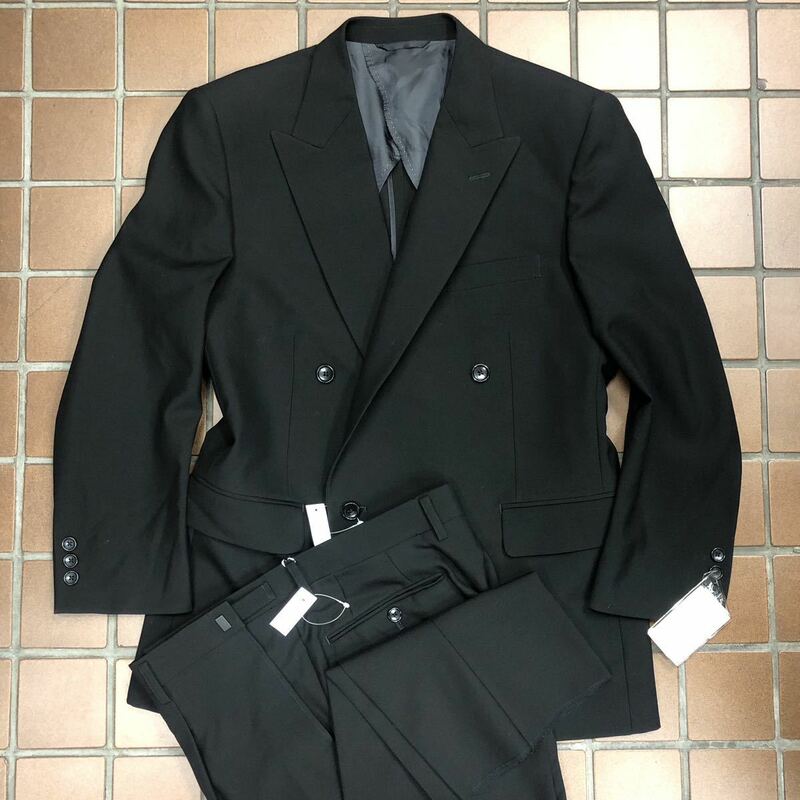 アウトレット価格　新品★激安スーツ★オールシーズン礼服/サイズXL AB7/ブラック　黒/ノーベンツ/冠婚葬祭/アジャスター