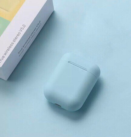 ★i12マカロン　ワイヤレスイヤホン　青　Bluetooth　inpods12 Bluetoothイヤフォン ブルートゥースイヤホン iPhone アイフォン