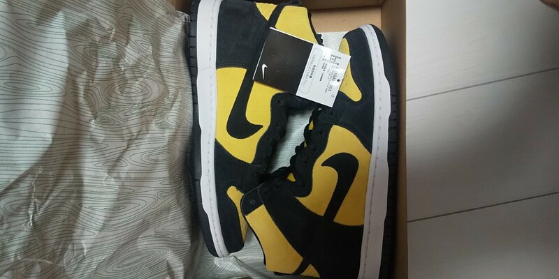 新品未使用 NIKE SB DUNK HIGH MAIZE AND BLACK 28cm