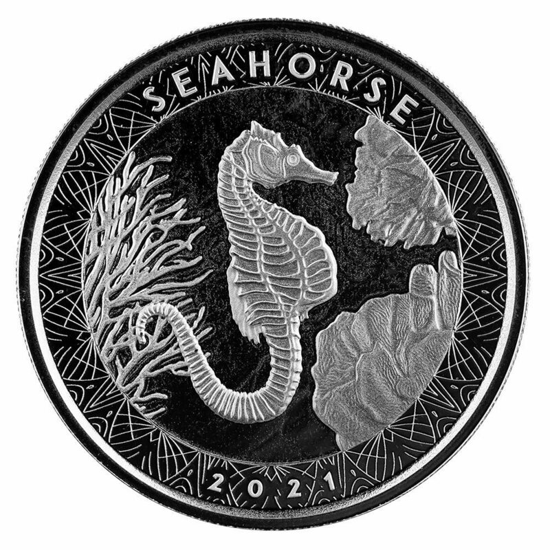 [保証書・カプセル付き] 2021年 (新品) サモア「タツノオトシゴ・シーホース」純銀 1 オンス 銀貨