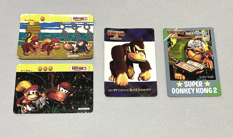 スーパードンキーコング2　トップサン　カード　4種　ジャンク　（ガム　トレカ　任天堂　ディクシー&ディディー　SFC　リンクリーコング）