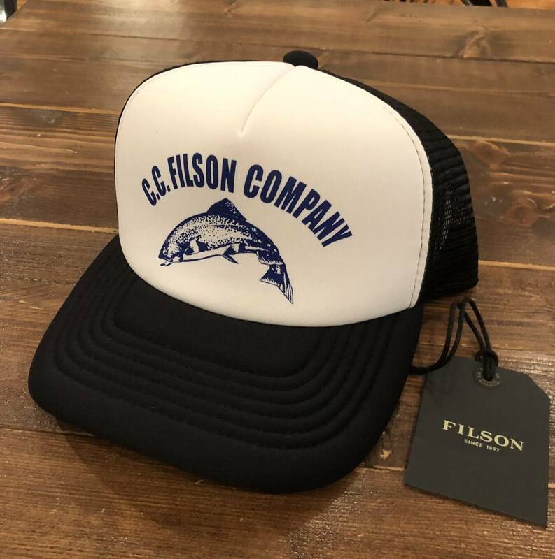 新品 新作 FILSON HARVESTER CAP White/Fisherman's Terminal 白×黒 サイズ調節可 メッシュキャップ フィルソン