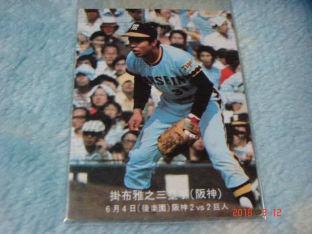 カルビー '77年 プロ野球カード 『目指せ！ペナント奪取』ハイナンバーカード NO.215 (掛布／阪神) 青版