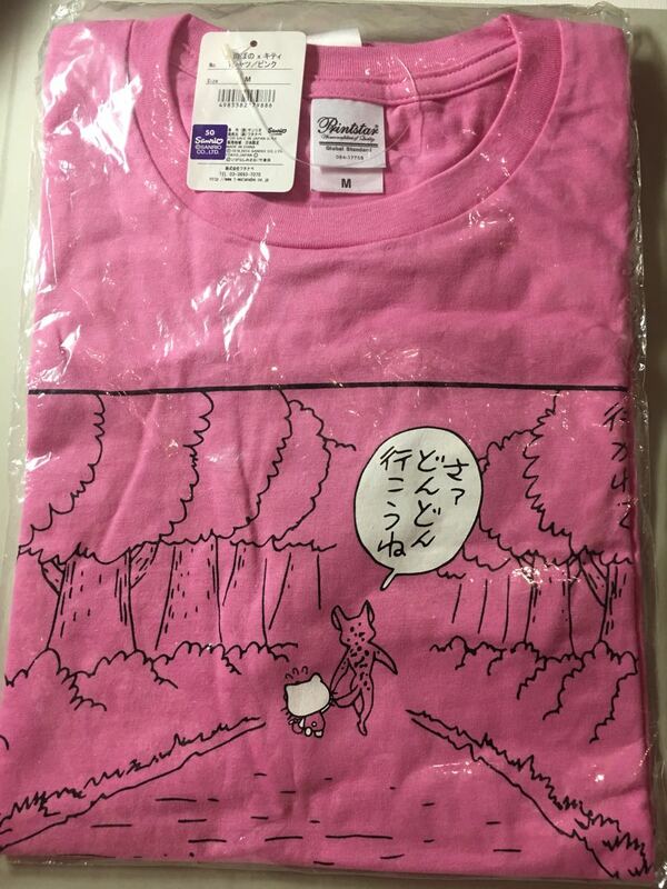 ぼのぼのとキティコラボの限定にもほどがあるピンクのTシャツ★Mサイズ★たった1日、コミケでしか販売されなかった商品です★未開封新品
