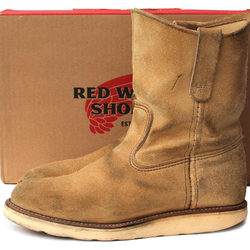 97年製・刺繍羽タグ★Red Wing SHOES レッドウィング★PECOS BOOTS 7E＝25 8168 ペコス ホーソーン アビレーン ラフアウト メンズ i-116