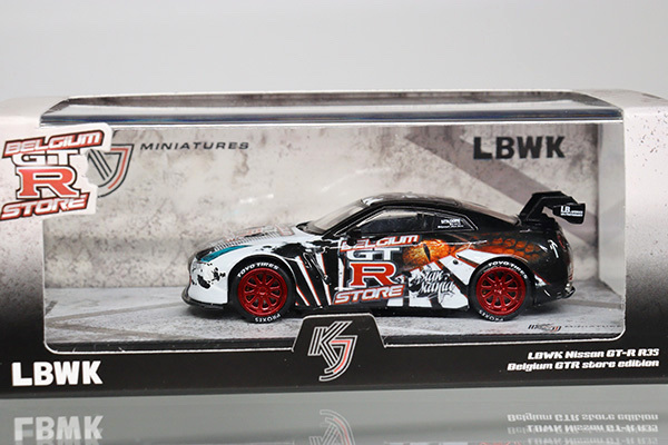 KJ MINIATURES KJ001-1 日産GT-R(R35) LBWK Belgium GTR store edition ※1/64スケール