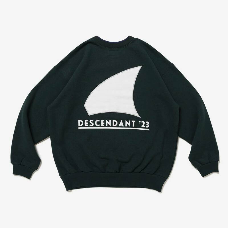 希少★新品本物【緑★3】★GENNAKER CREW NECK ジェネカー クルー フルロゴ 2トーンリブ 正規店購入ディセンダント入手困難 DESCENDANT23SS