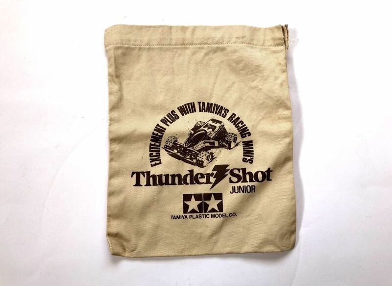 ■ 巾着袋 ■ TAMIYA thunder shot JUNIOR ミニ四駆 アンティーク ヴィンテージ オールド コレクション 当時物 バッグ 袋