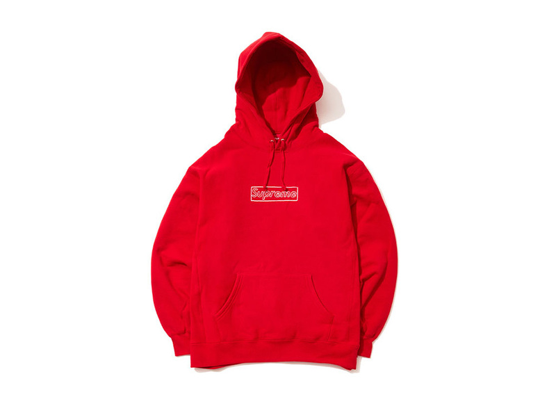 新品 Supreme KAWS Chalk Logo Hooded Sweatshirt RED シュプリーム カウズ　チョークロゴ　パーカー レッド サイズXL