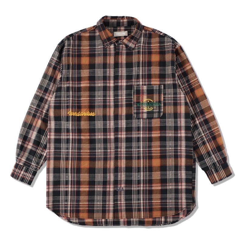 新品 (WIND AND SEA) WDS Be Youth Town Plaid shirt Brown ウィンダンシー WDS プラッドシャツ チェック柄 シャツ ブラウン サイズL