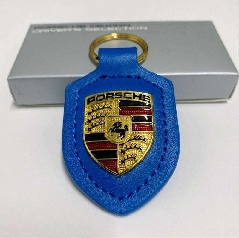 PORSCHE ポルシェ クレスト キーホルダーブルー