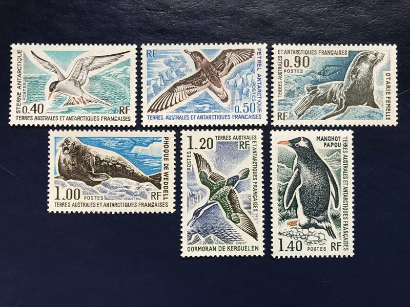 フランス 領 南極地域 1976年発行 ペンギン トリ アザラシ 切手 未使用 NH