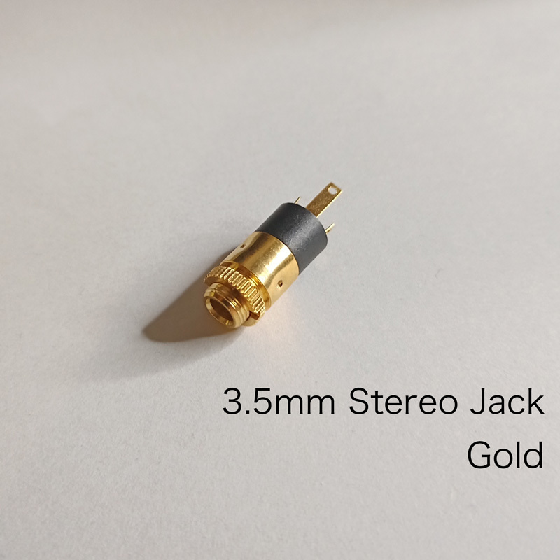 3.5mm ステレオ　ゴールド　ジャック　ヘッドフォン　パネル取り付け