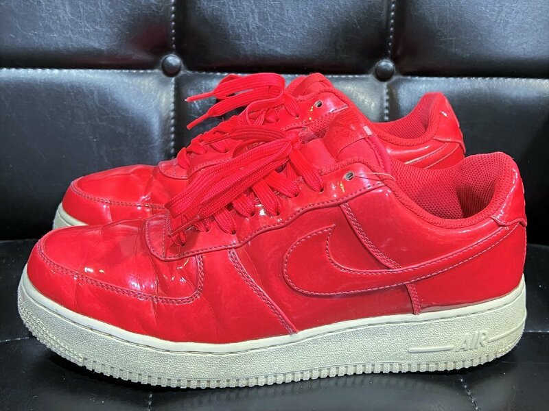 ナイキ 18年 エアフォース1 07 LV8 LOW 27.5cm パテント ピンク エナメル AIR FORCE1 Ultraviolet Siren Red AJ9505-800