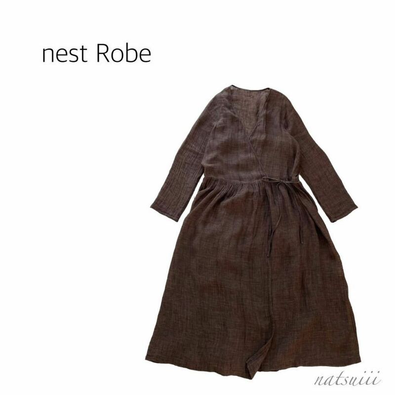 nest Robe ネストローブ . リネン マキシ ロング カシュクール ワンピース 羽織り 日本製 送料無料