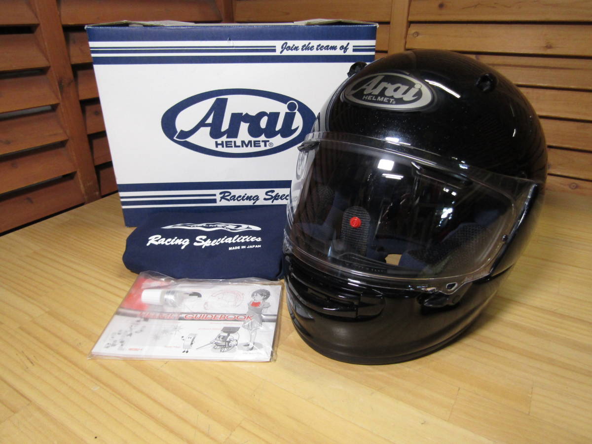 M1 △666美品【Arai HELMET アライ】日本製 2021年製 Astro GX フルフェイス ヘルメット グラス 黒 箱 取説 カバー付 57.58cm ML相当