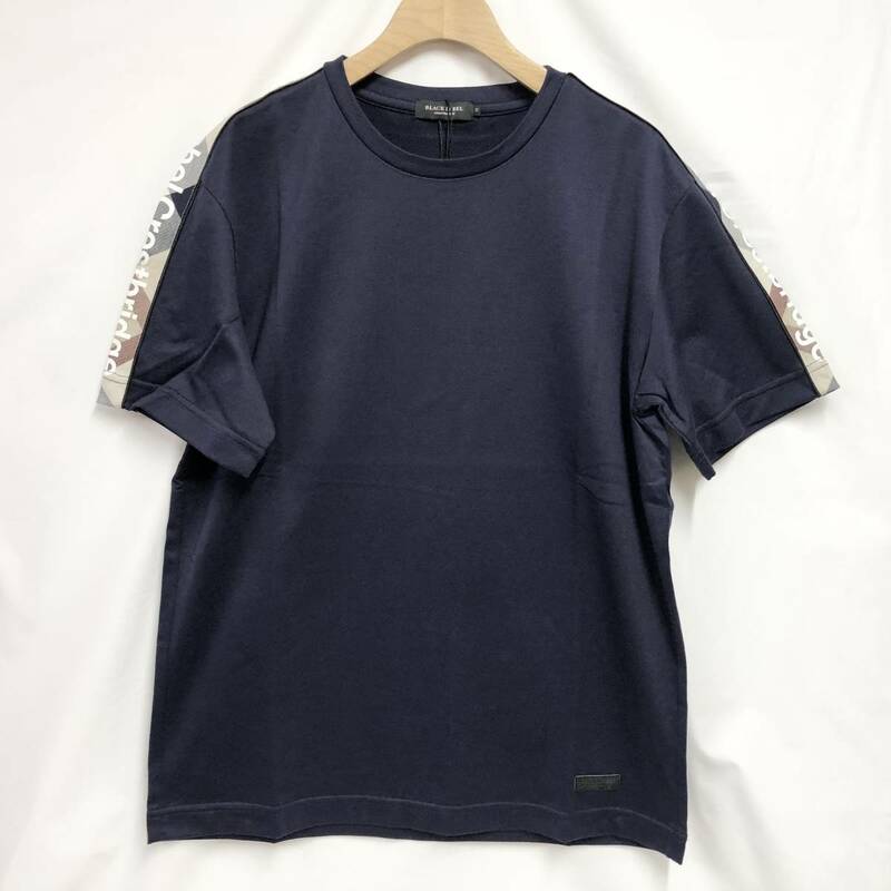 ○★新品未使用　BLACK LABEL CRESTBRIDGE（ブラックレーベル・クレストブリッジ）　サイドラインチェックロゴTシャツ　M　ネイビー★○