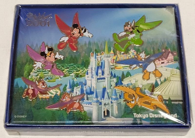 東京ディズニーランド 2001 ピンバッジセット　ミッキー ミニー プルート ドナルド グーフィー チップ デール　Tokyo Disney Land ピンズ