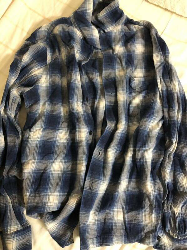 MINEDENIMOmbre Check Flannel シャツ　送料込み　サイズ１　カラー青