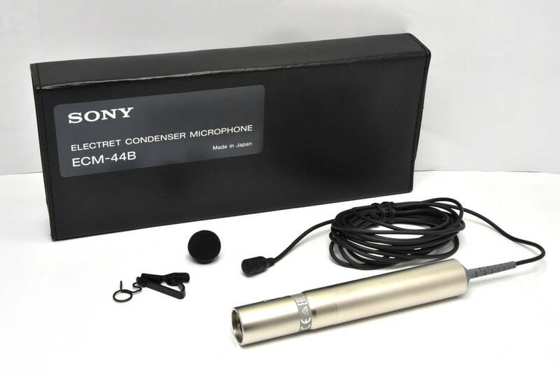 キレイ！ ソニー エレクトレットコンデンサーマイクロホン SONY ECM-44B/9X　有線　タイピン型　ラベリアコンデンサーマイク