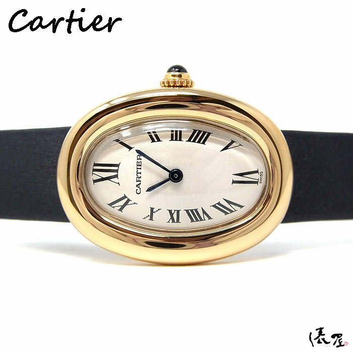 【カルティエ】K18YG ベニュワール Dバックル 極美品 750 金無垢 レディース 時計 Cartier 俵屋