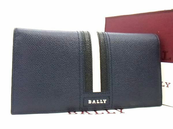 ■新品■未使用■ BALLY バリー タリロ レザー 二つ折り 財布 ウォレット 小銭入れ 札入れ メンズ ブルー系×ブラック系 AF7674sO