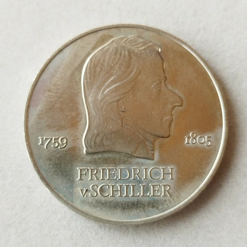 東ドイツ 20マルク記念コイン 　フリードリヒ・フォン・シラー 1972年