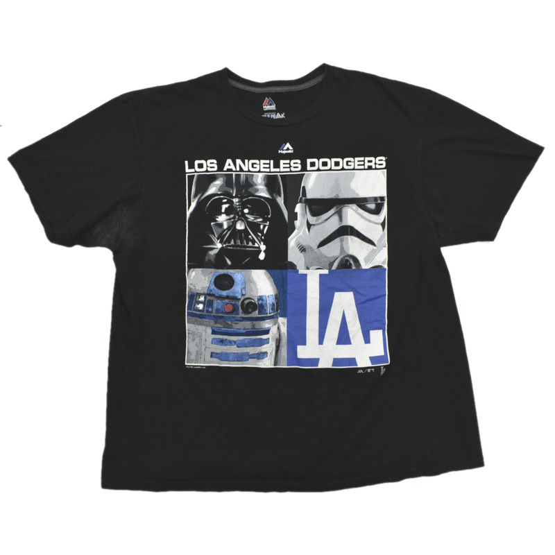 STAR WARS スターウォーズ × MLB ロサンゼルス ドジャーズ オフィシャル コラボ Tシャツ Majestic size.2XL