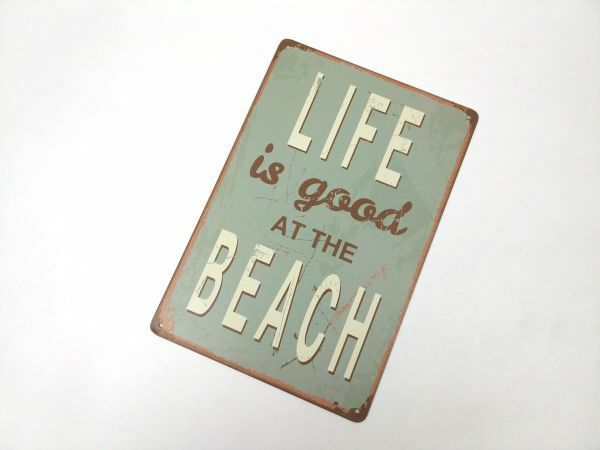 アメリカン風ブリキ看板 LIFE IS GOOD AT BEACH ビーチ