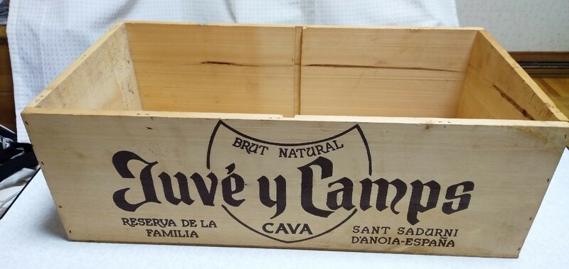 当時物 ワイン 輸出用 木箱 12本用 空箱 スペイン cava juve camps 約35年前のスパークリングワイン用輸送木箱 コンビニ受け取り不可