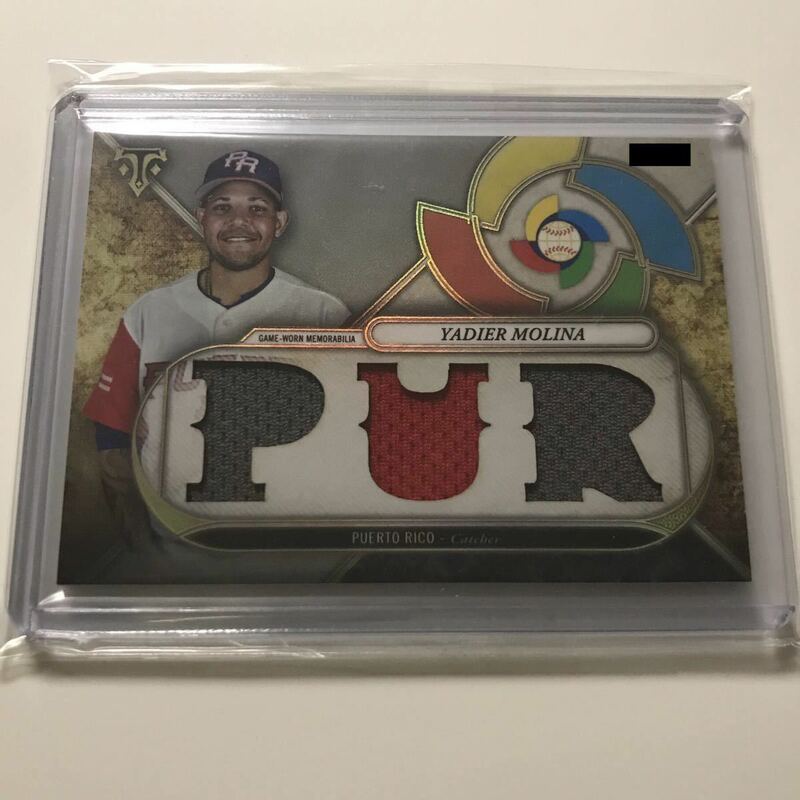 [モリーナ(Yadier Molina)]World Baseball Classic Relic [2017 Topps Triple Threads](St. Louis Cardinals(STL) WBC プエルトリコ jersey