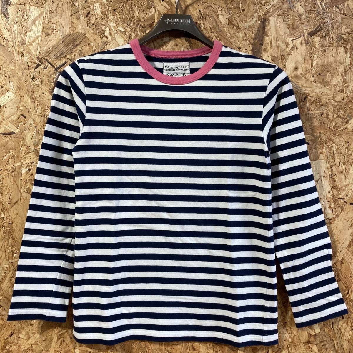 agnes b レディース ADAM ET ROPE ボーダー 長袖 Tシャツ T1 コラボ 別注 限定 アダム エ ロペ ..