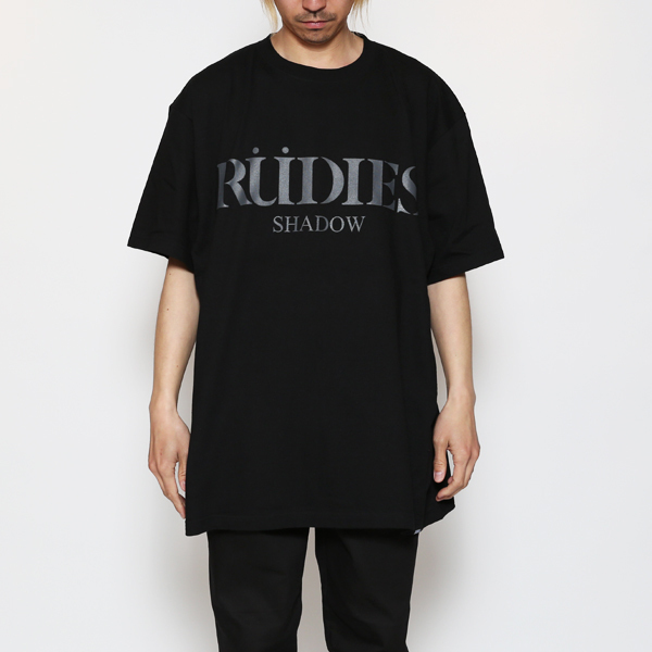 RUDIES SHADOW■送料込■大人めライン■シャドーロゴ Tシャツ■黒M■ルーディーズ ロリクレ ゼファレン subciety 音楽 10feet virgo バイク