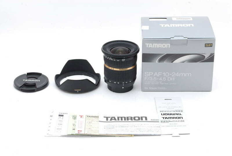 Tamron SP AF 10-24mm F3.5-4.5 Di II LD Aspherical IF B001 Nikon用 動作も写りもOK 概ねキレイ フード、説明書、無記入保証書、箱付き