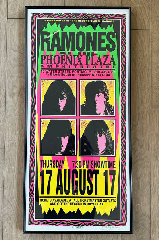 ■1995年 MARK ARMINSKI 限定 “RAMONES” PHOENIX PLAZA AMPHITHEATRE MICHIGAN Tour Poster サイン入り KOZIK